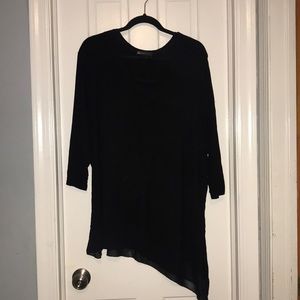 Lane Bryant Black asymmetrical 3/4 sleeve blouse